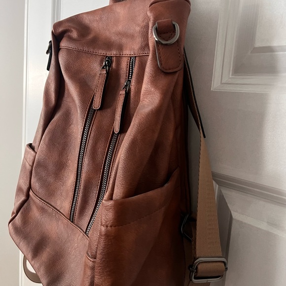 Brown Leather Backpack - Picture 2 of 7